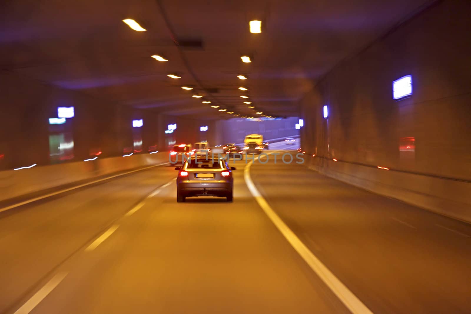 Driving through a tunnel in the Netherlands