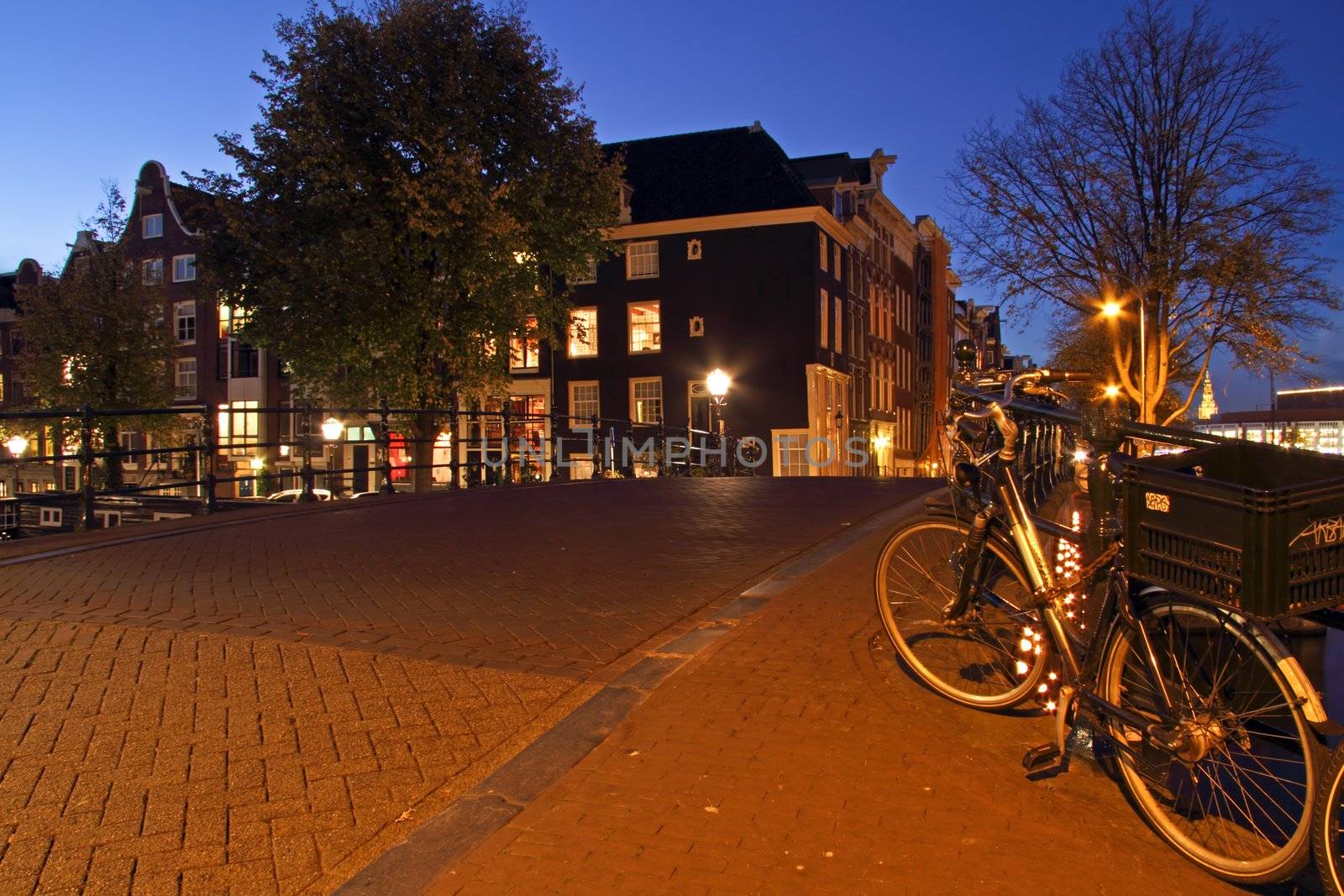 Amsterdam streetview in the Netherlands at twilight by devy
