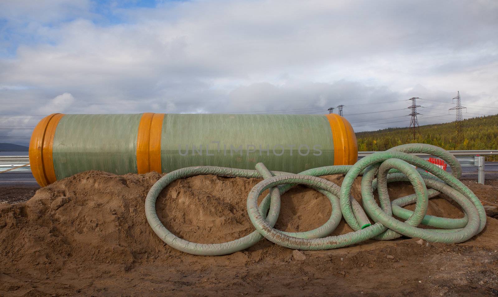 Facility for treatment of storm water from the road surface. Before installation.