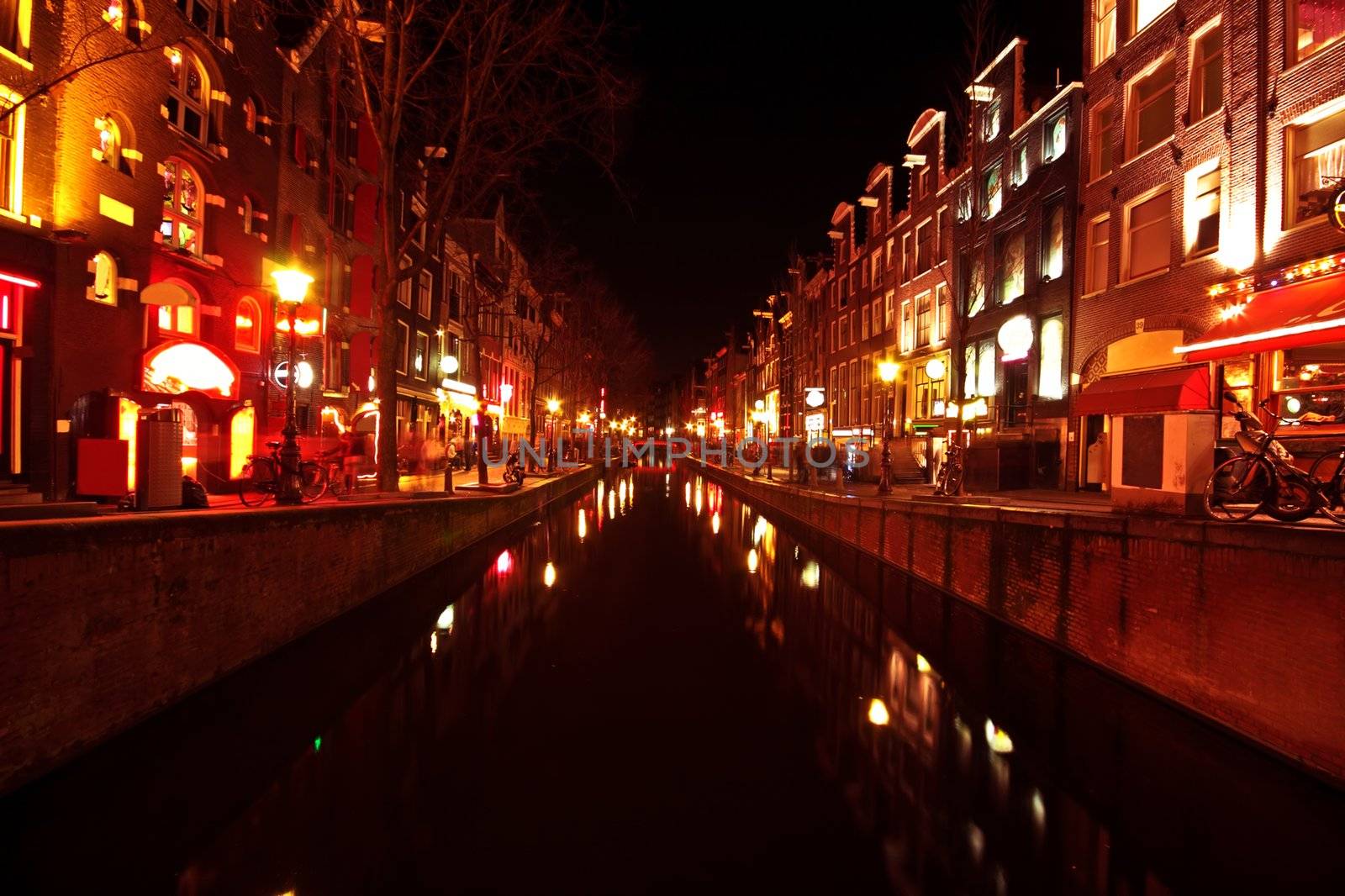 Red light district in Amsterdam the Netherlands at night by devy