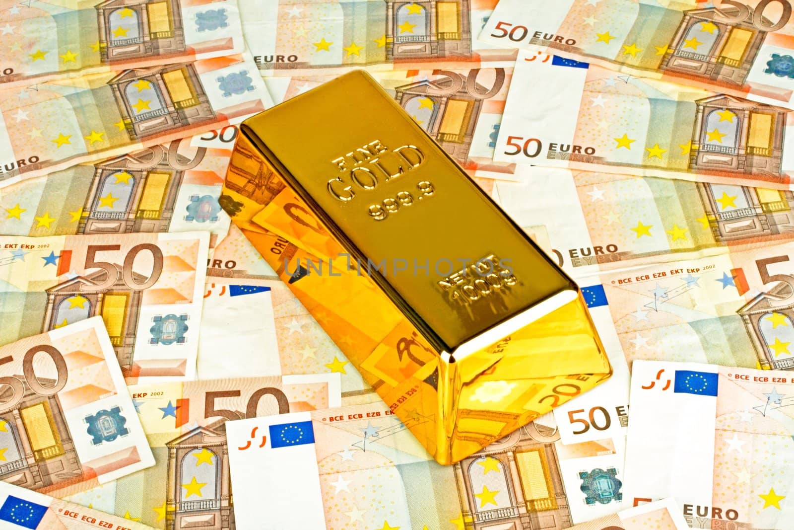 Gold bar and euro money by devy