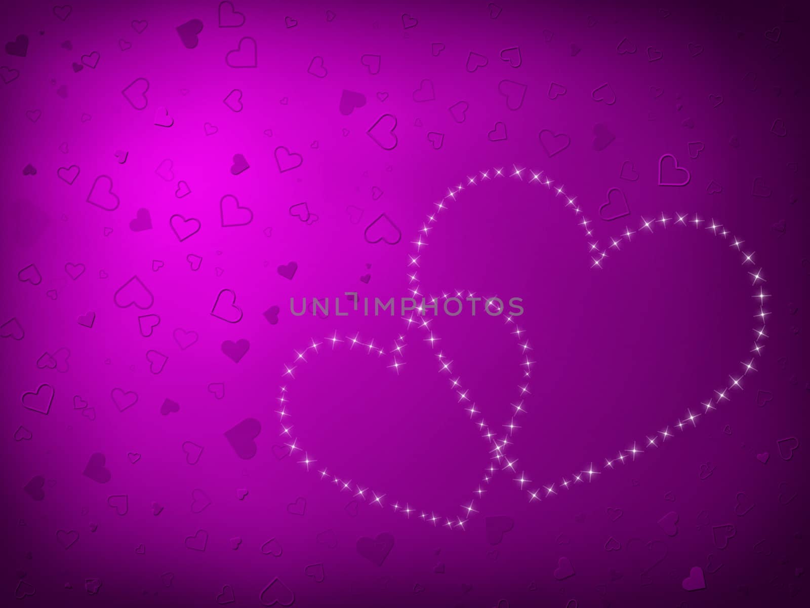 Valentines Day Card with Hearts all in purple