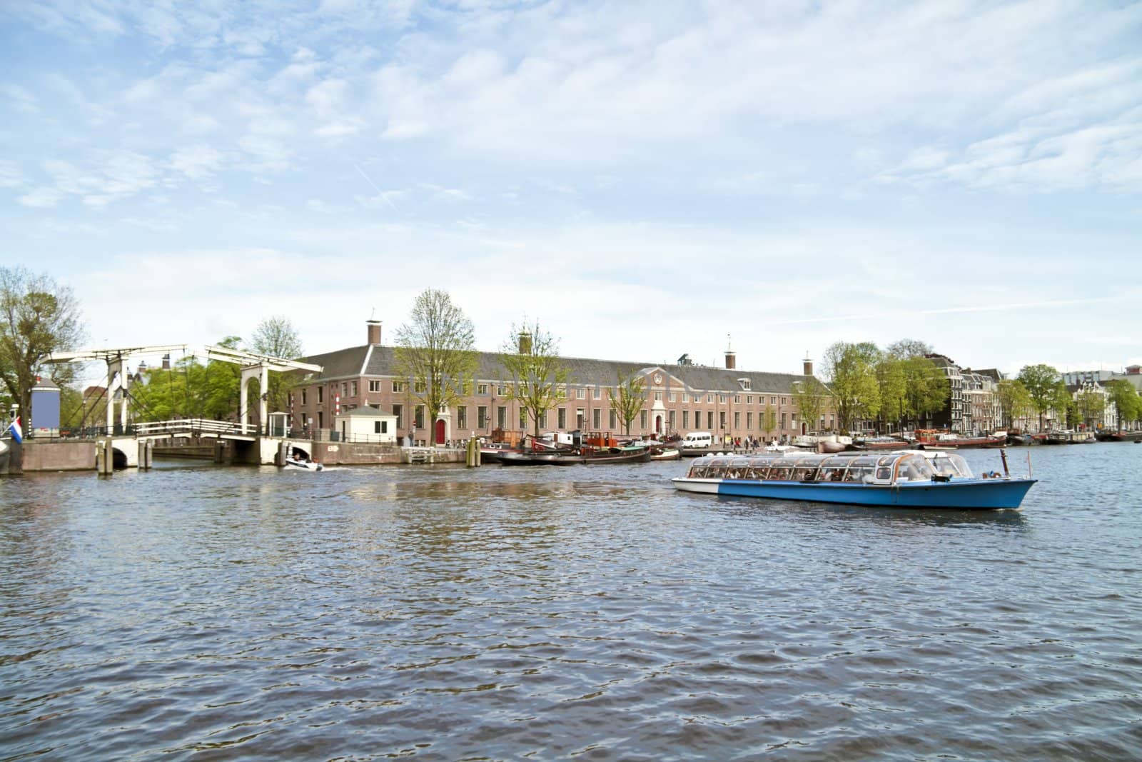 Sightseeing in Amsterdam the Netherlands on the river Amstel