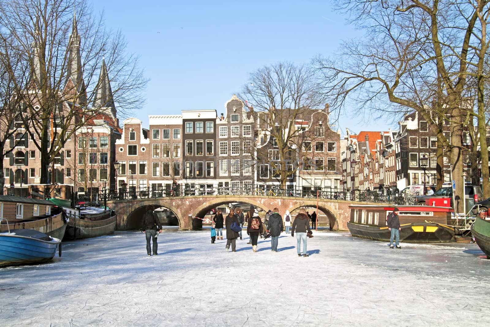 Winter in Amsterdam the Netherlands with the Westerkerk by devy