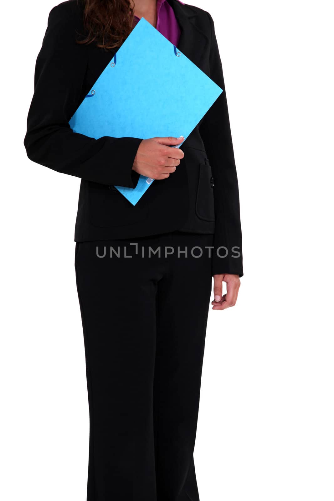 Woman holding folder