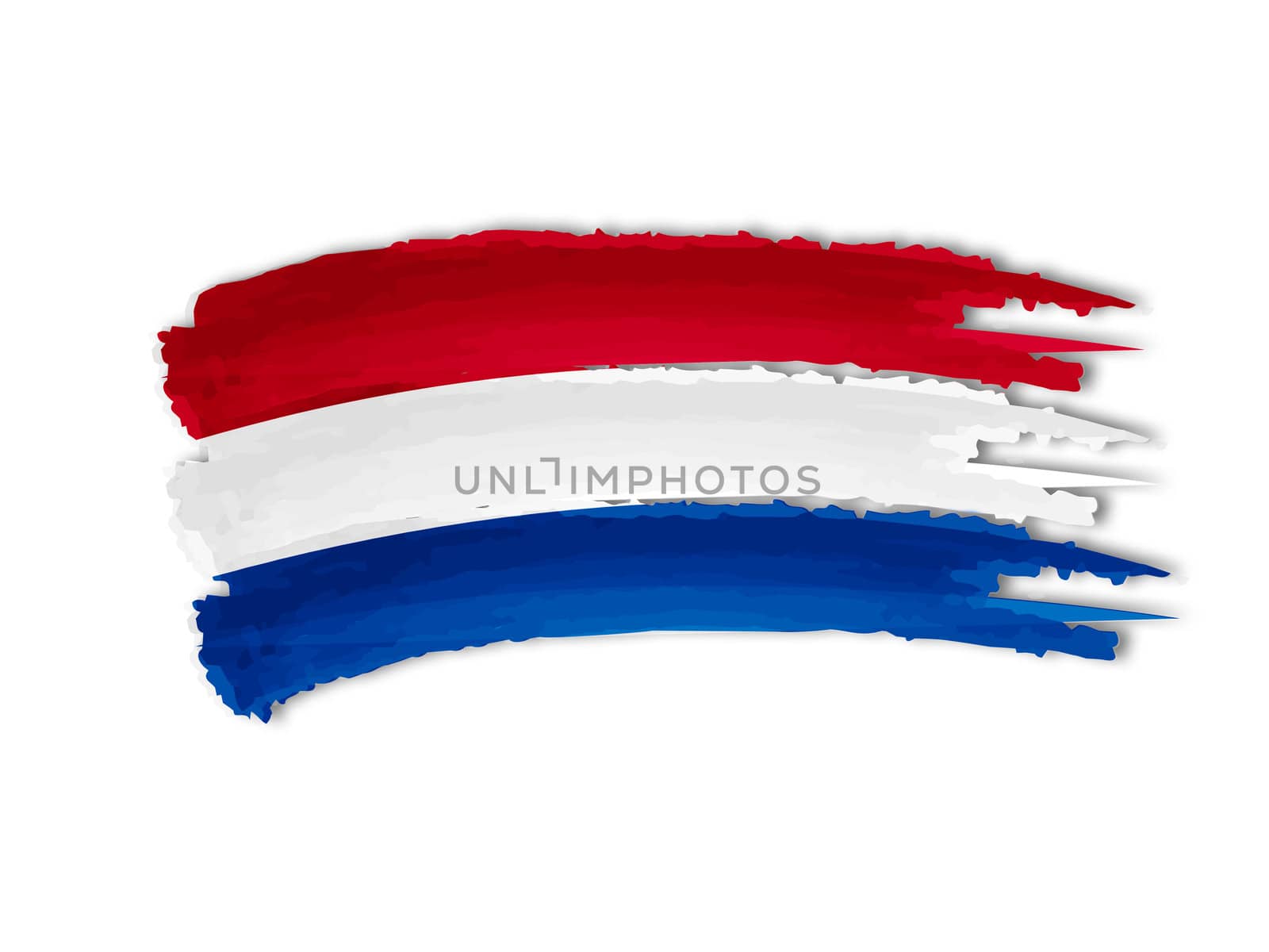 illustration of isolated hand drawn Netherlandish flag