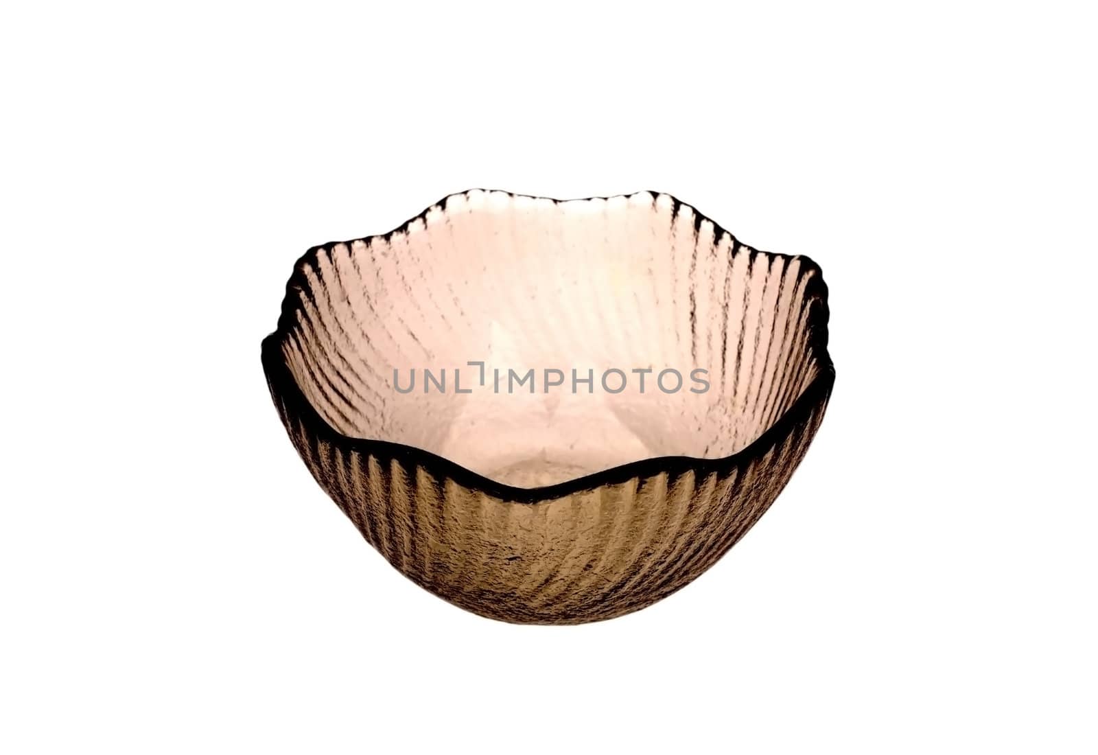 General view of the dessert glass vase brown, isolated on white background