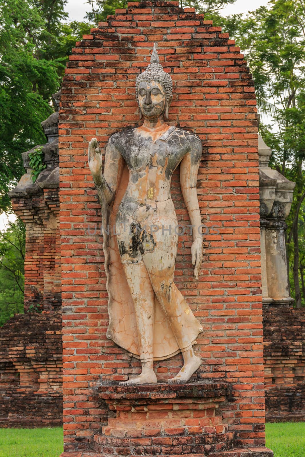 Buddha Statue at  Temple in Sukhothai Historical park , Thailand