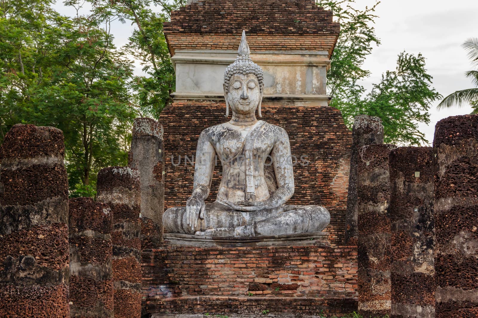 Buddha Statue at  Temple in Sukhothai Historical park , Thailand