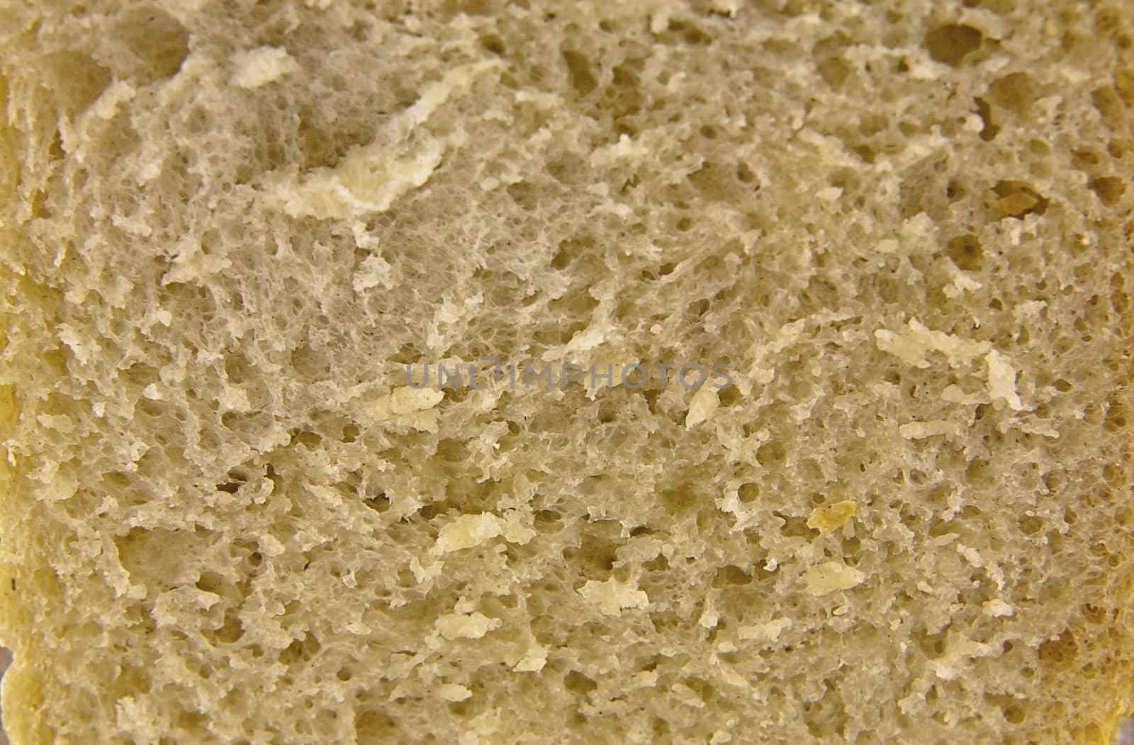 Closeup of a slice of homemade white bread