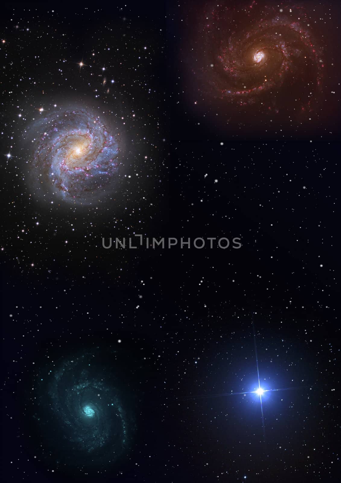 Stars of a planet and galaxy in a free space