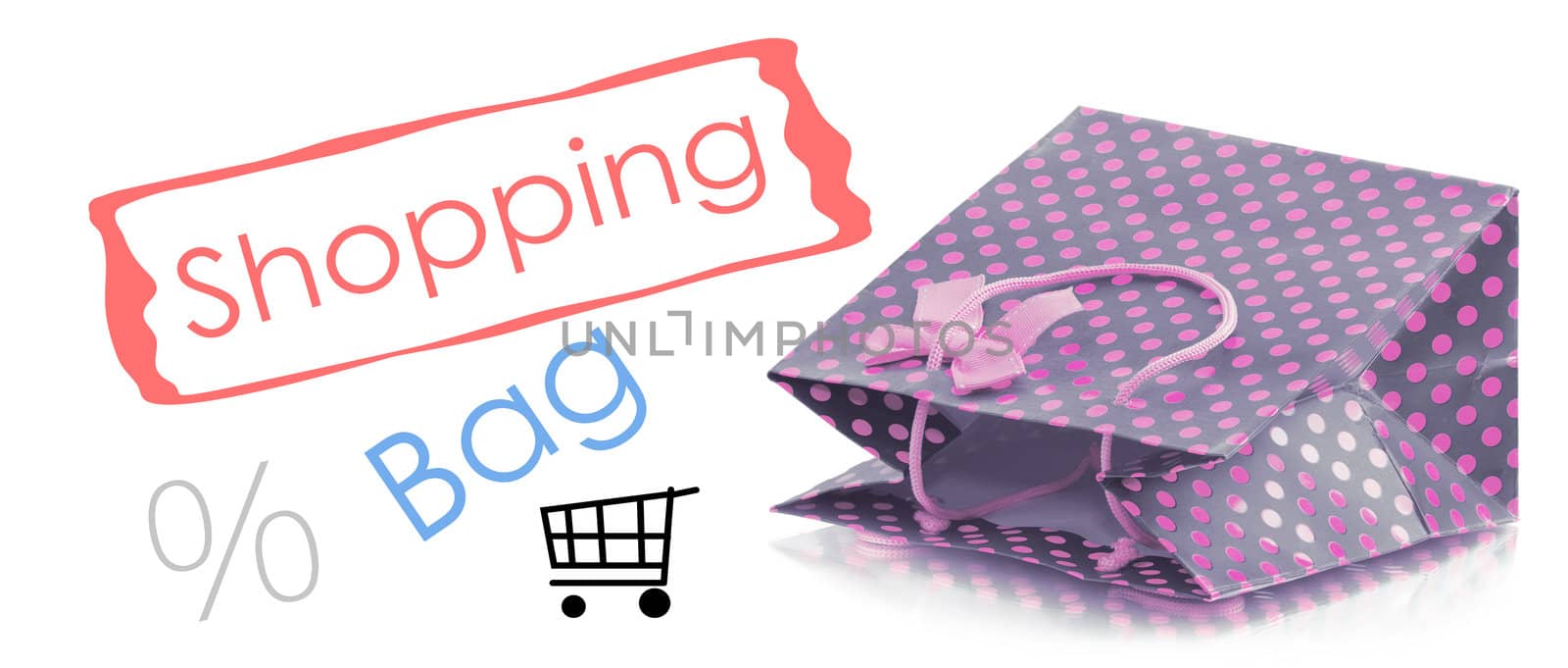 Beatiful shopping bag isolaten on white background