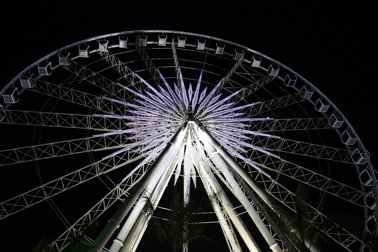 Ferris wheel by night with white light by nuchylee