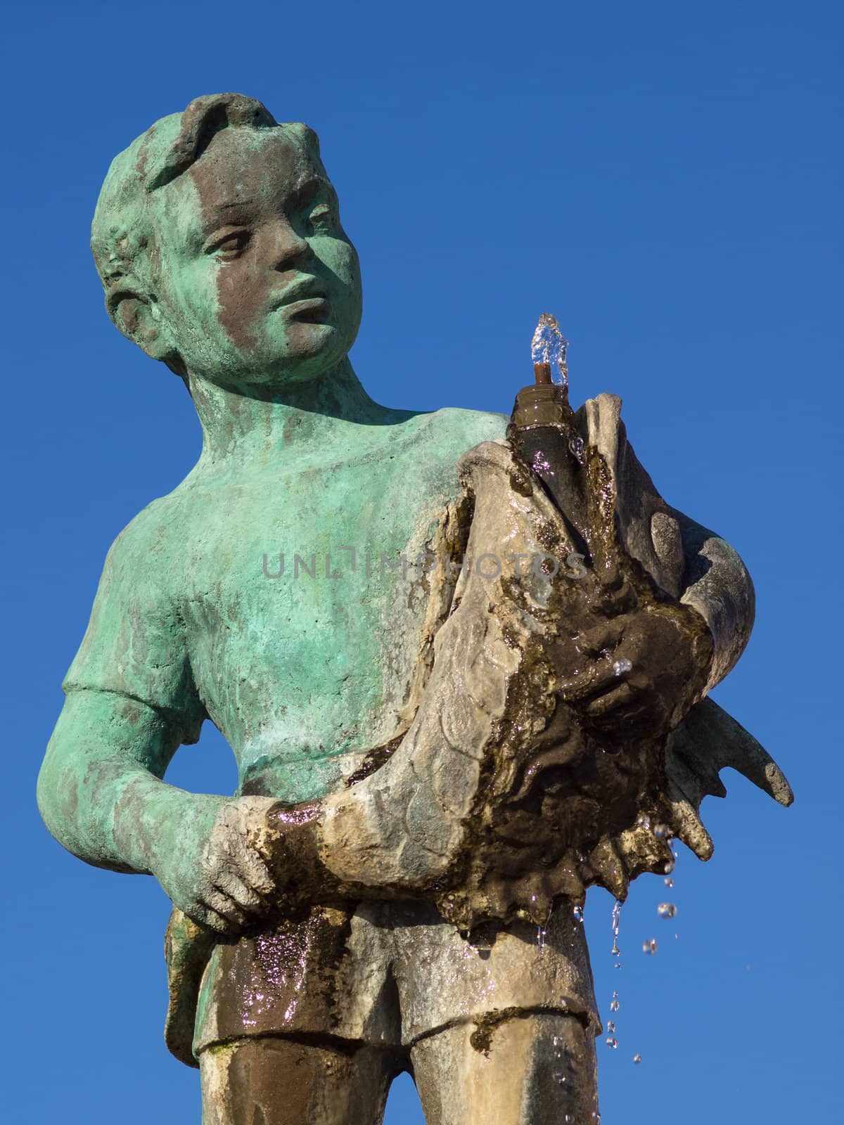 bronze fountain in Rovinj Croatia