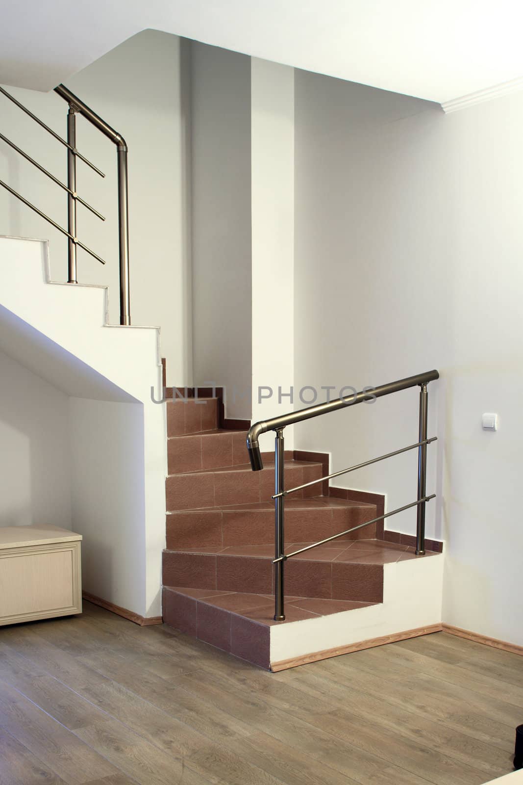 internal staircase in modern apartment 