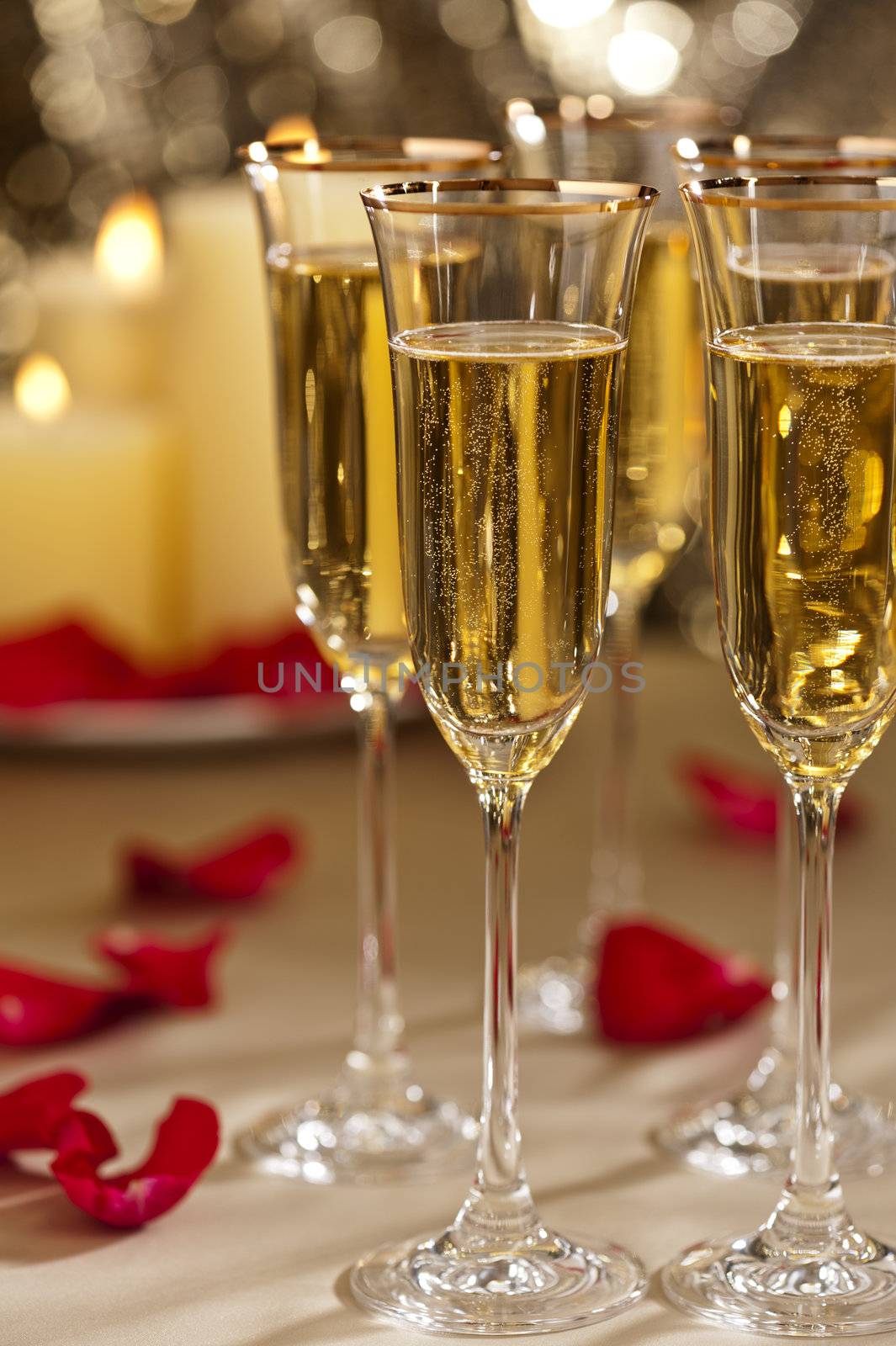 Gold glitter Wedding reception setting by 3523Studio