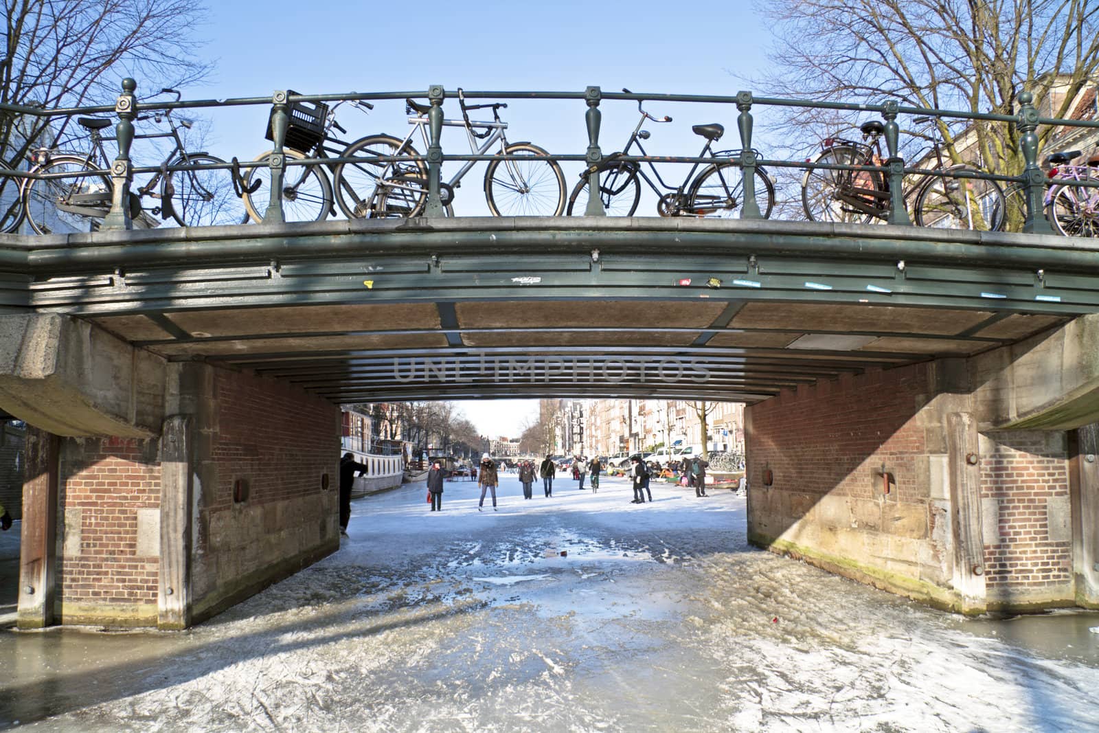 On the canals from Amsterdam in the Netherlands in winter by devy