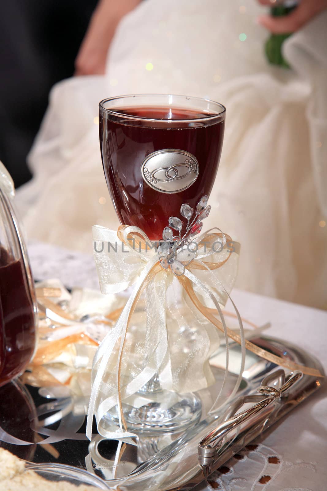 wedding glass of red wine by smoxx