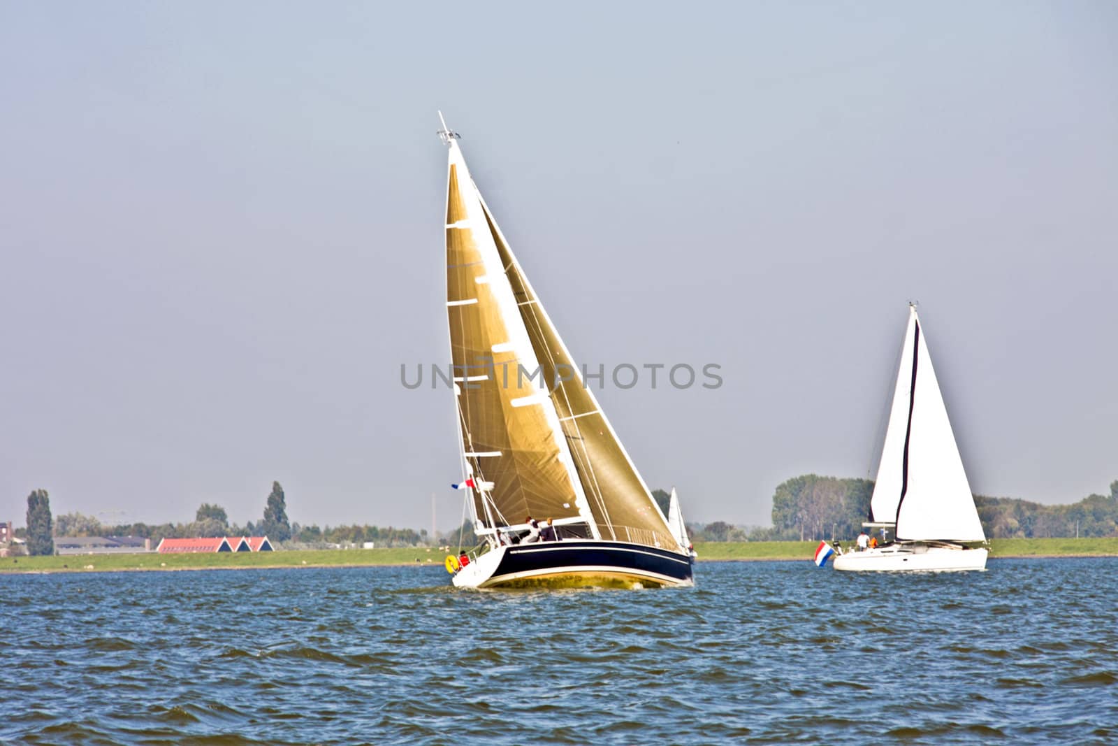 Sailing on the IJsselmeer in the Netherlands