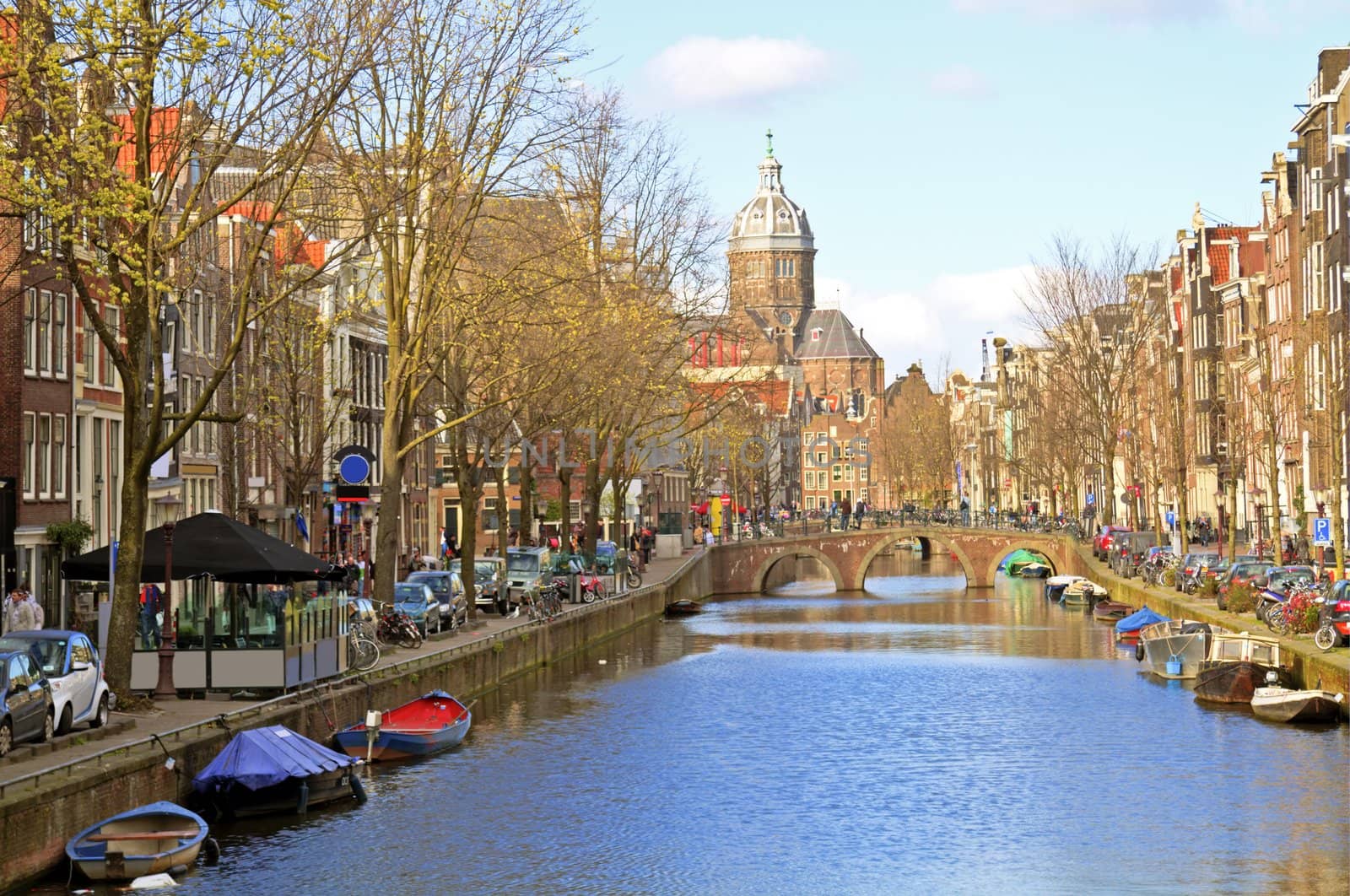 City scenic from Amsterdam in the Netherlands