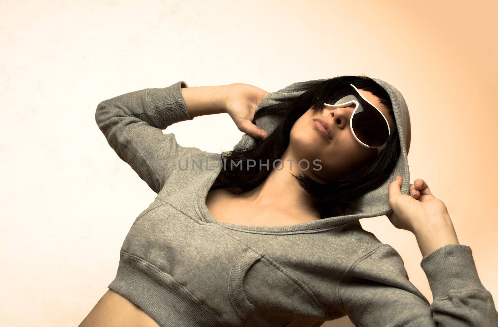 teen girl with sunglasses