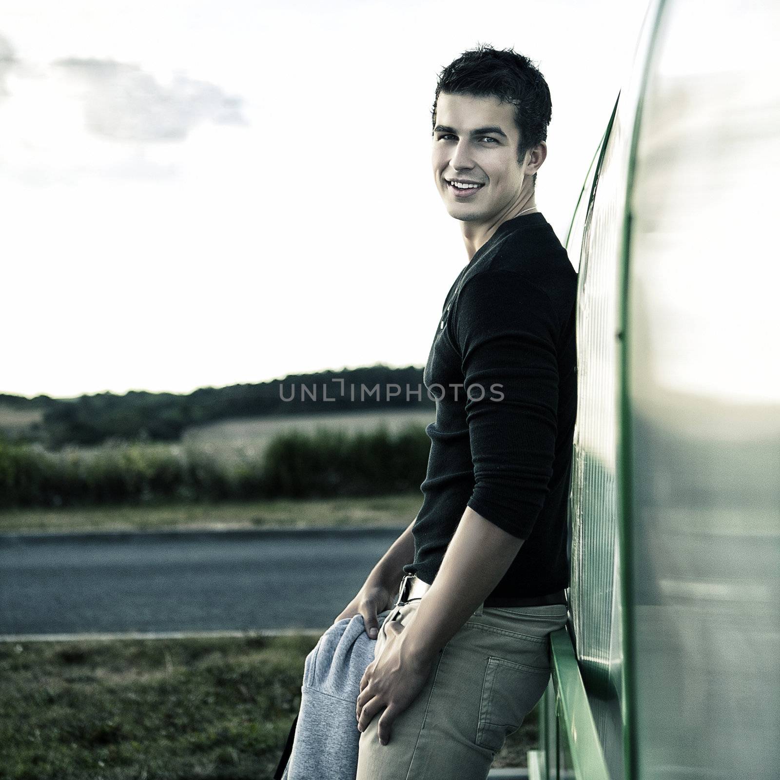 pretty young man outdoor by fotoduki