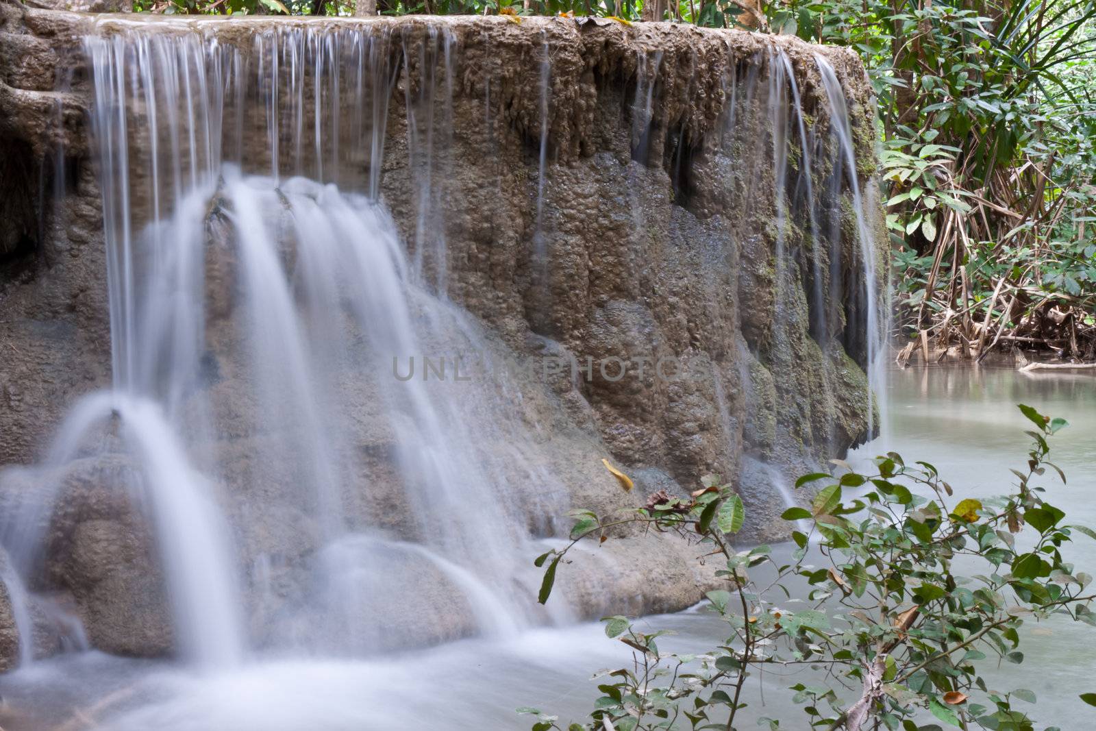 Deep forest Waterfall in Kanchanaburi, Thailand