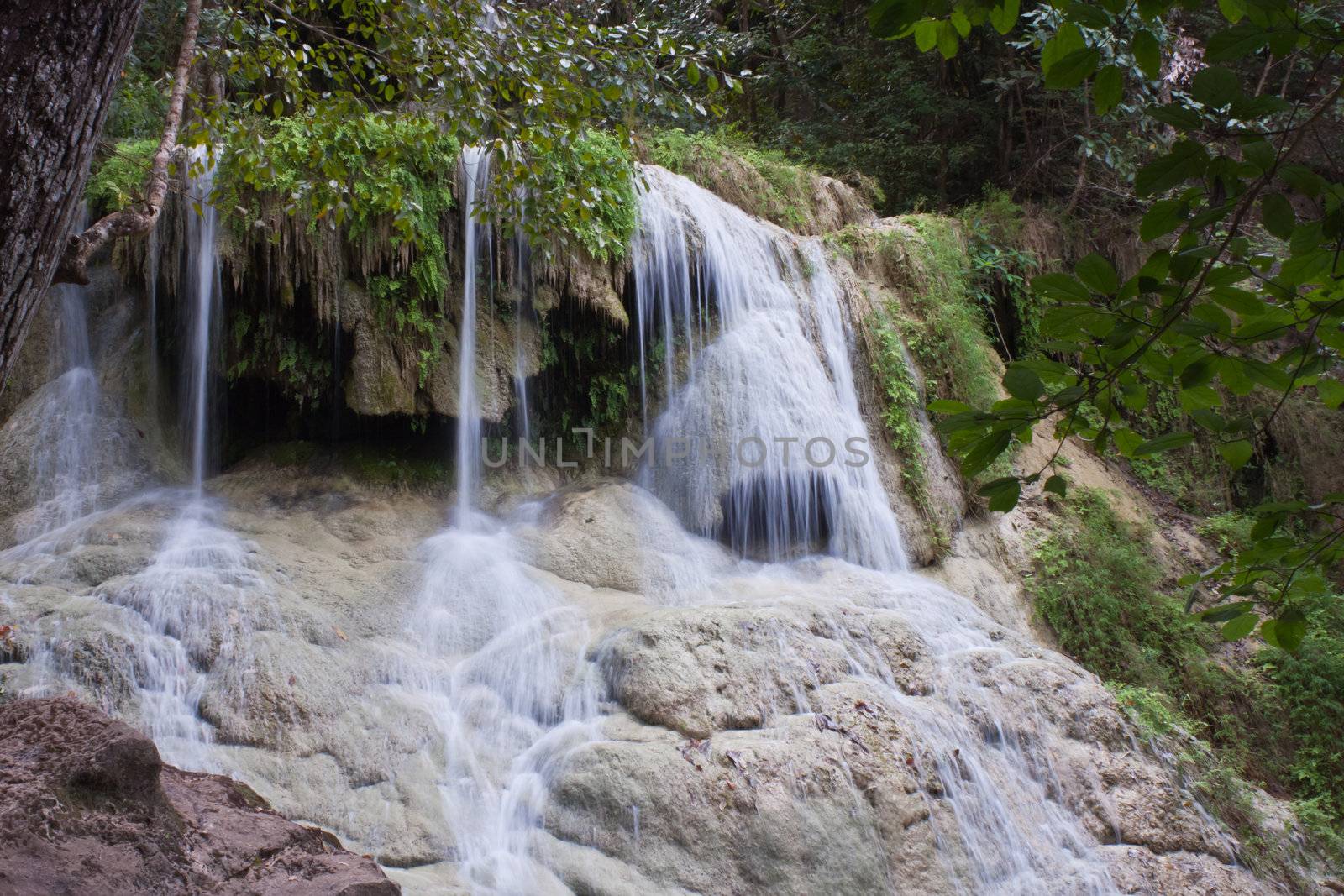 Deep forest Waterfall in Kanchanaburi, Thailand by nikky1972