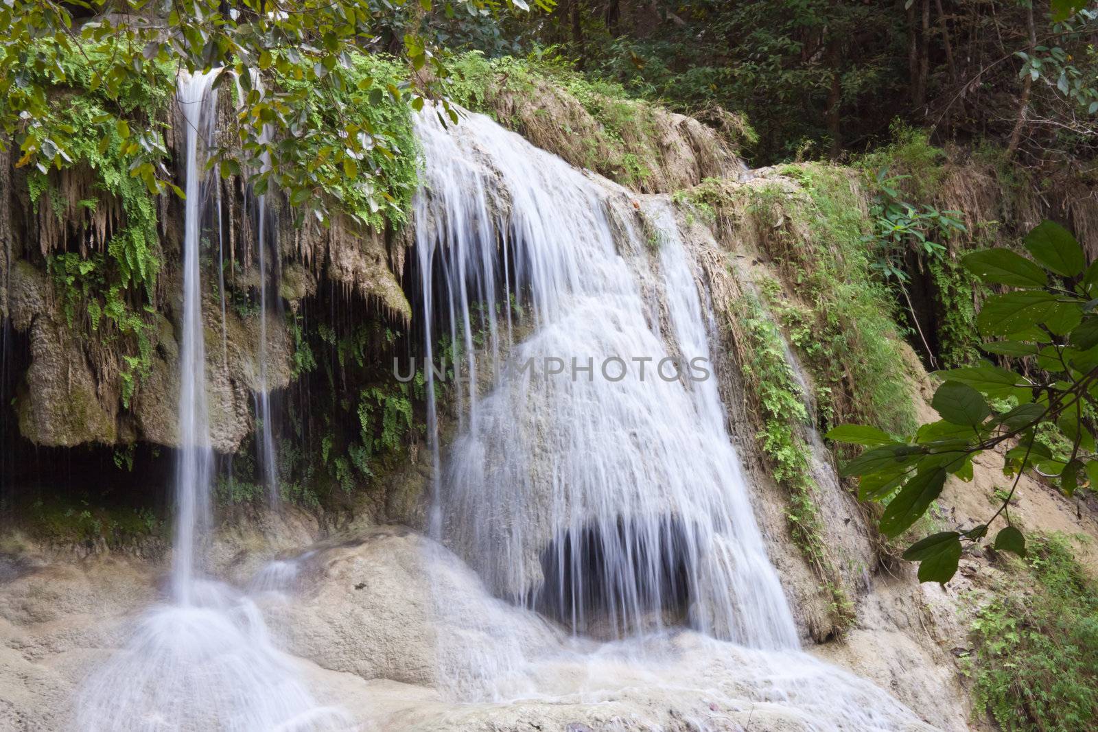 Deep forest Waterfall in Kanchanaburi, Thailand by nikky1972