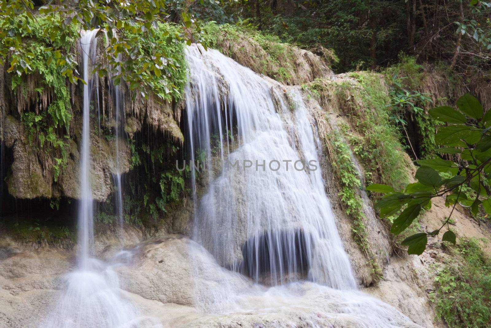 Deep forest Waterfall in Kanchanaburi, Thailand by nikky1972