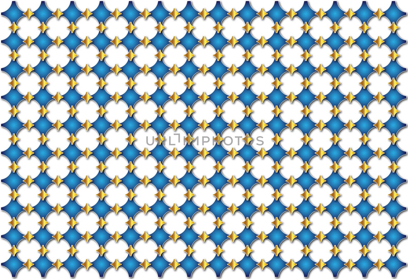 medieval blue and gold cross on white background