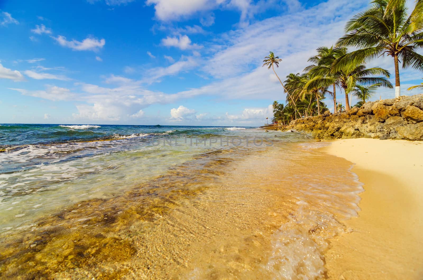 Crystal clear water in San Andres, Colombia