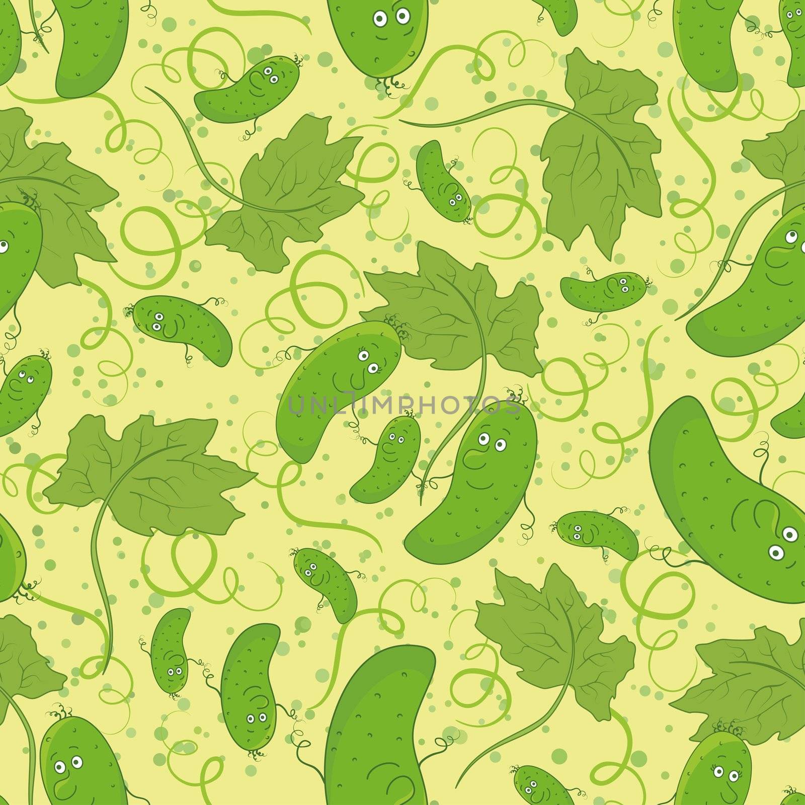 Seamless background, cucumbers by alexcoolok