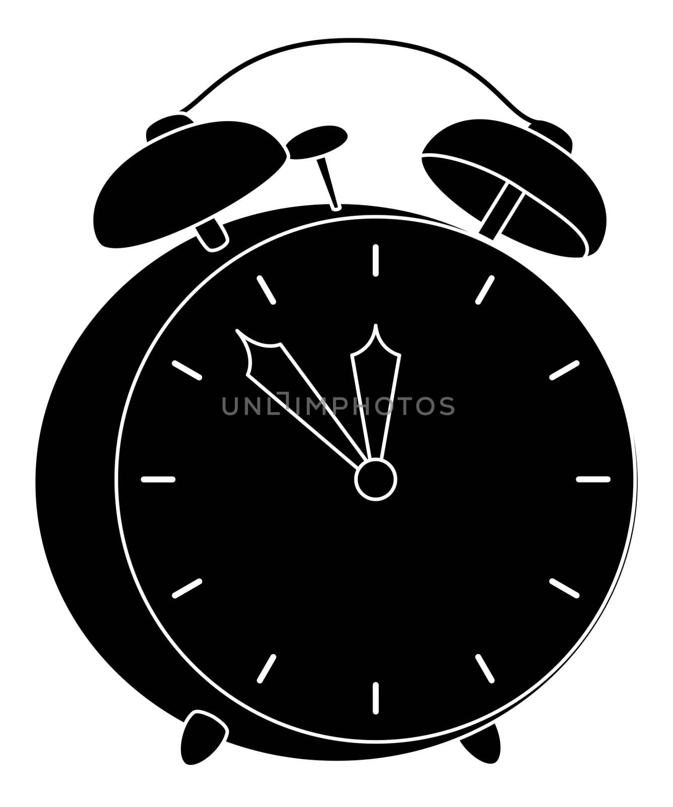 Alarm clock, black silhouette by alexcoolok