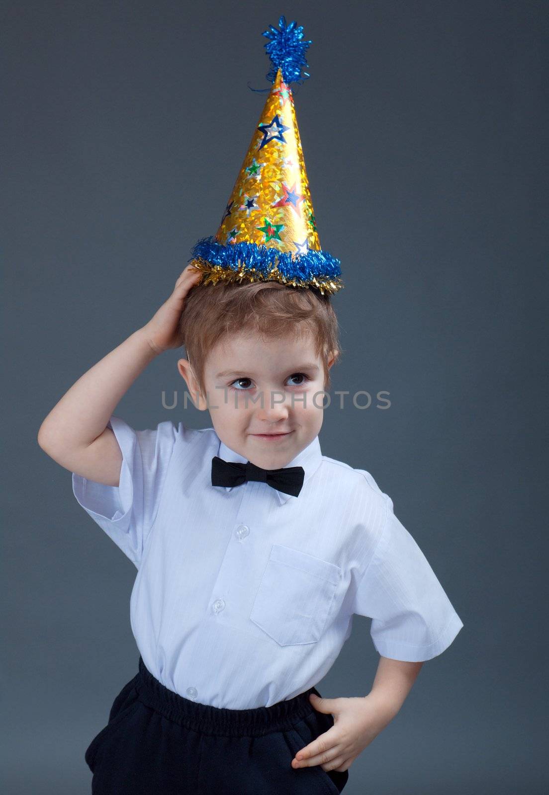 Adorable boy celebrating the birthday