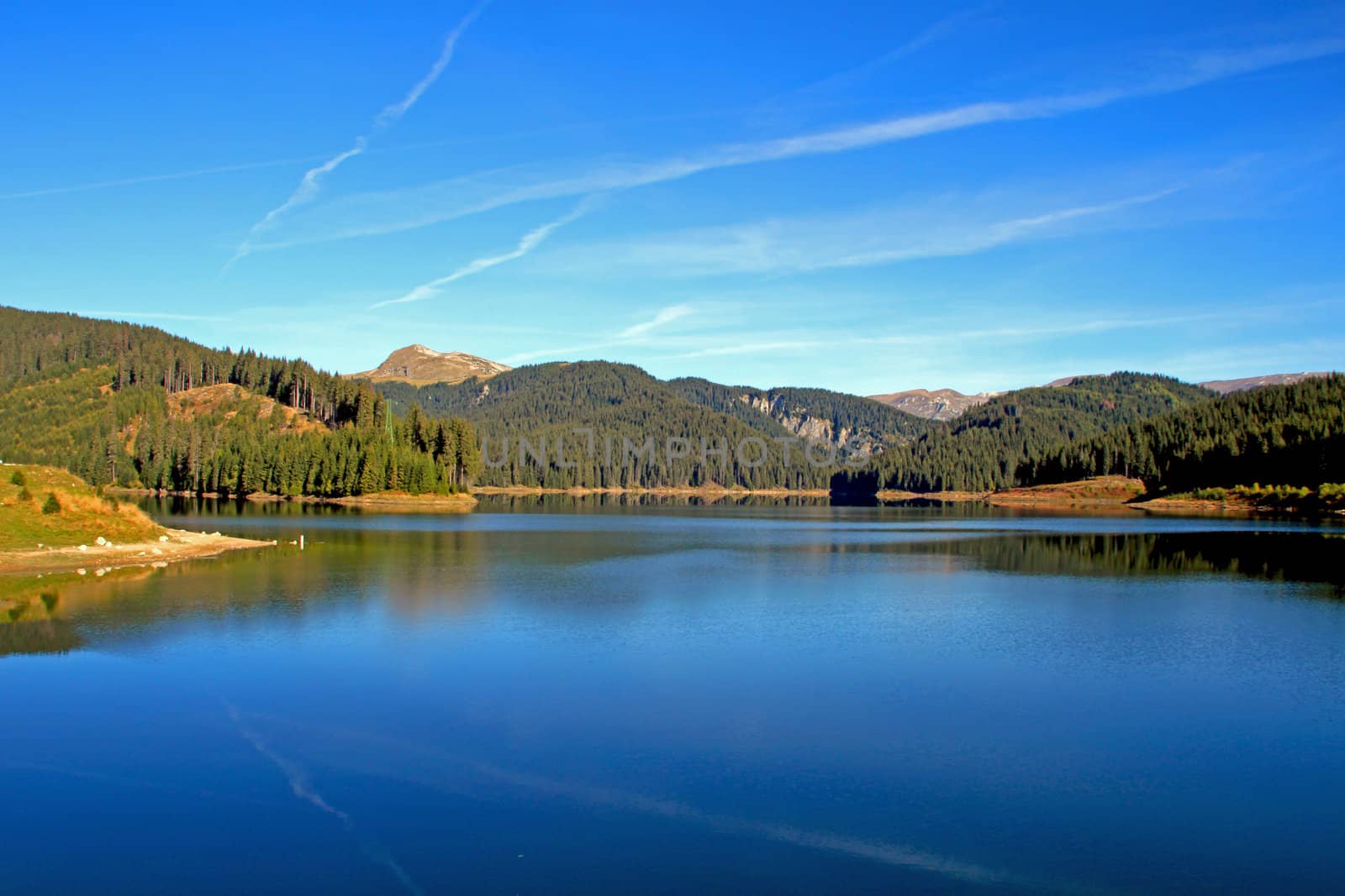 A beautyful lake in the mountains in Transylvania