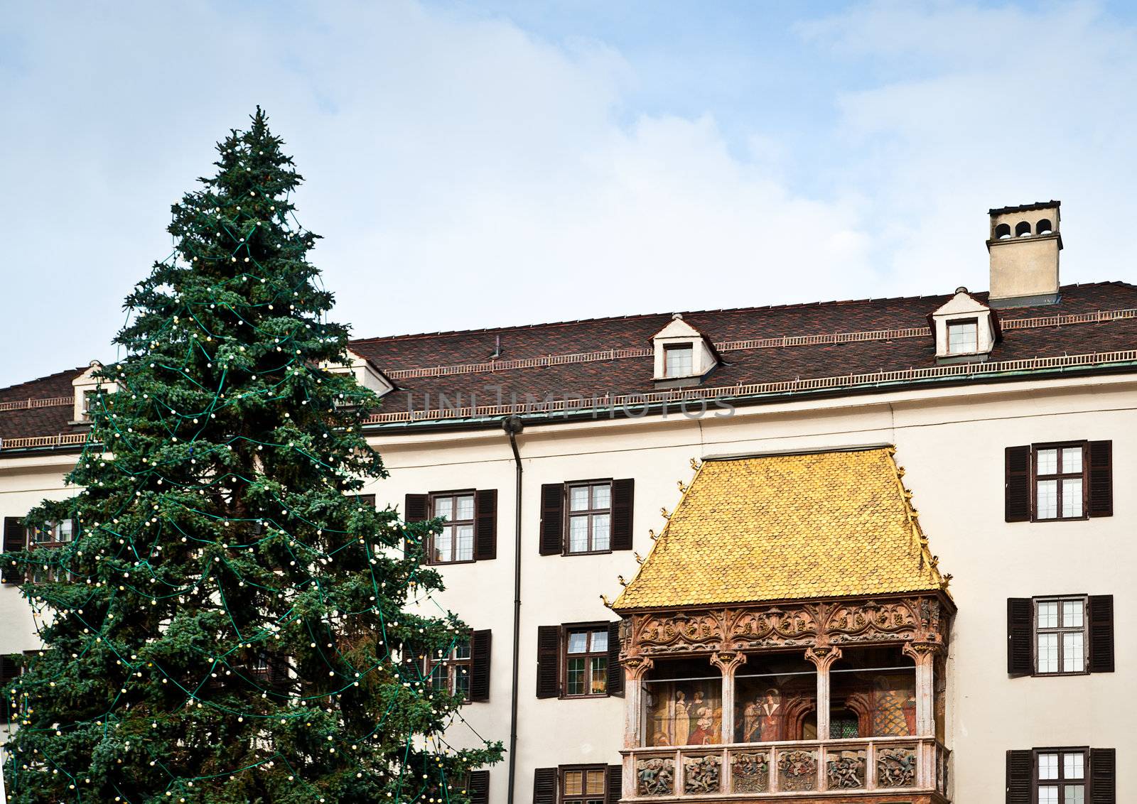 Famous Golden Roof in Innsbruch, Austria at Christmas Time