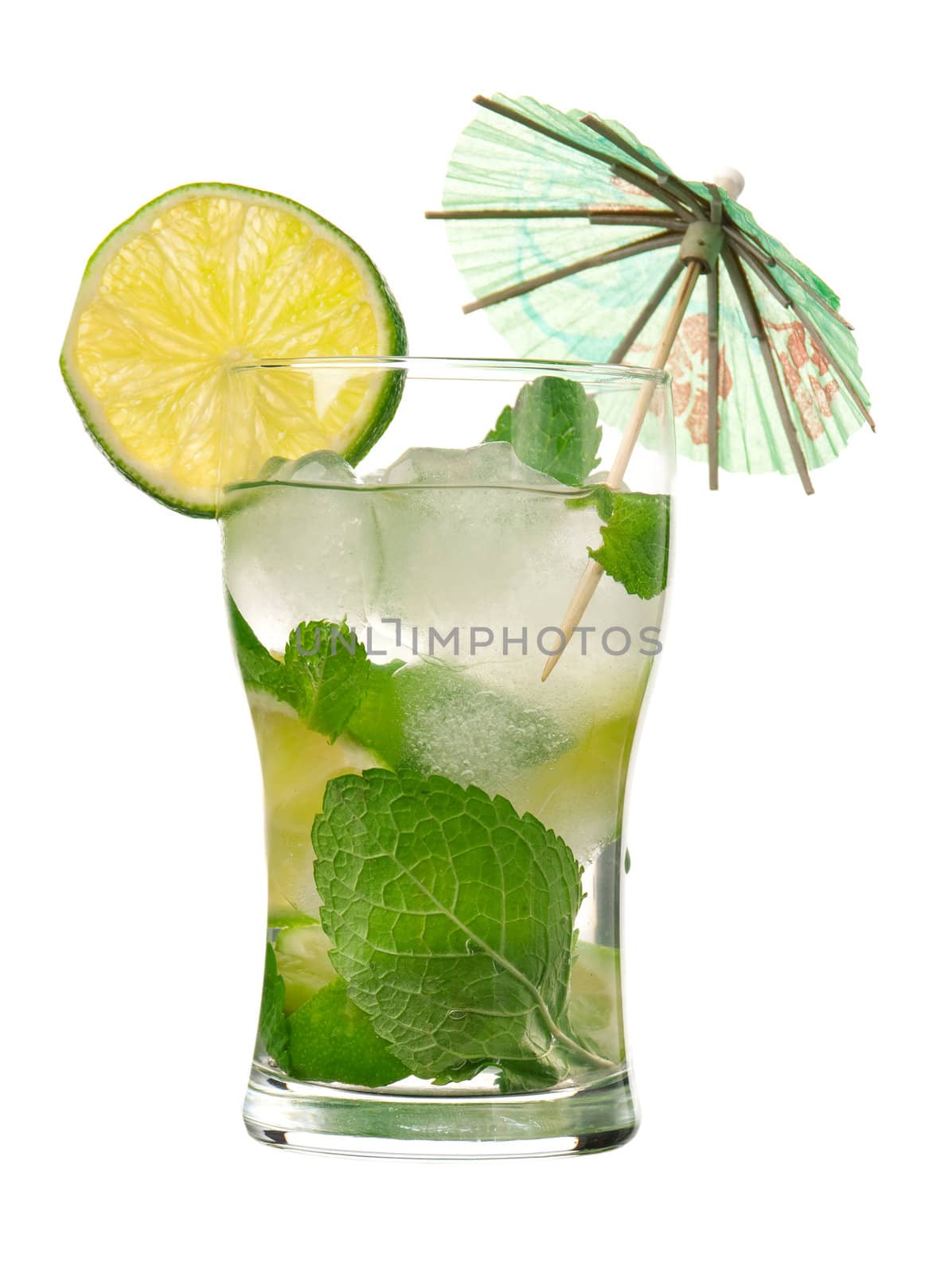 Mojito cocktail.isolated on white background.