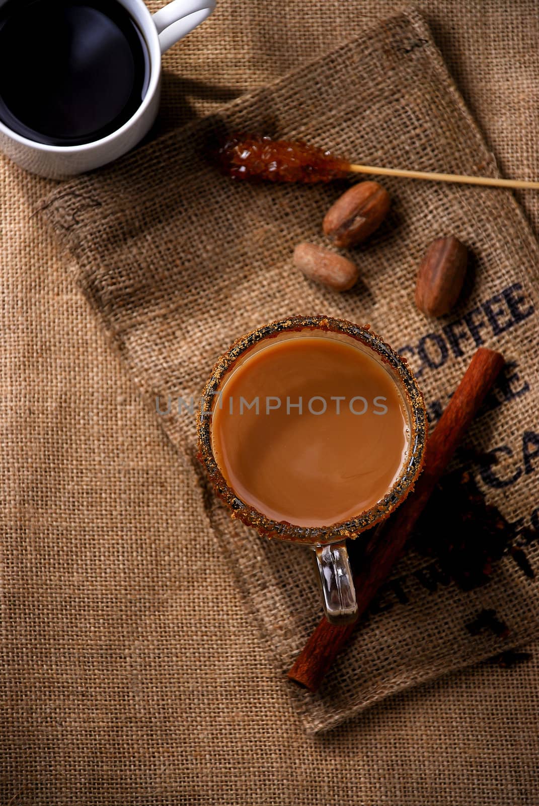 sugar on edge of coffee cup