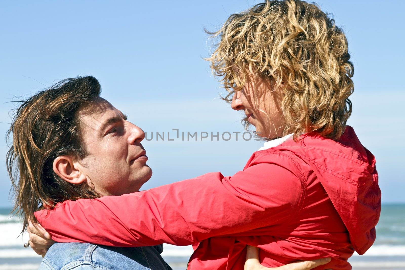 Couple in love at the beach