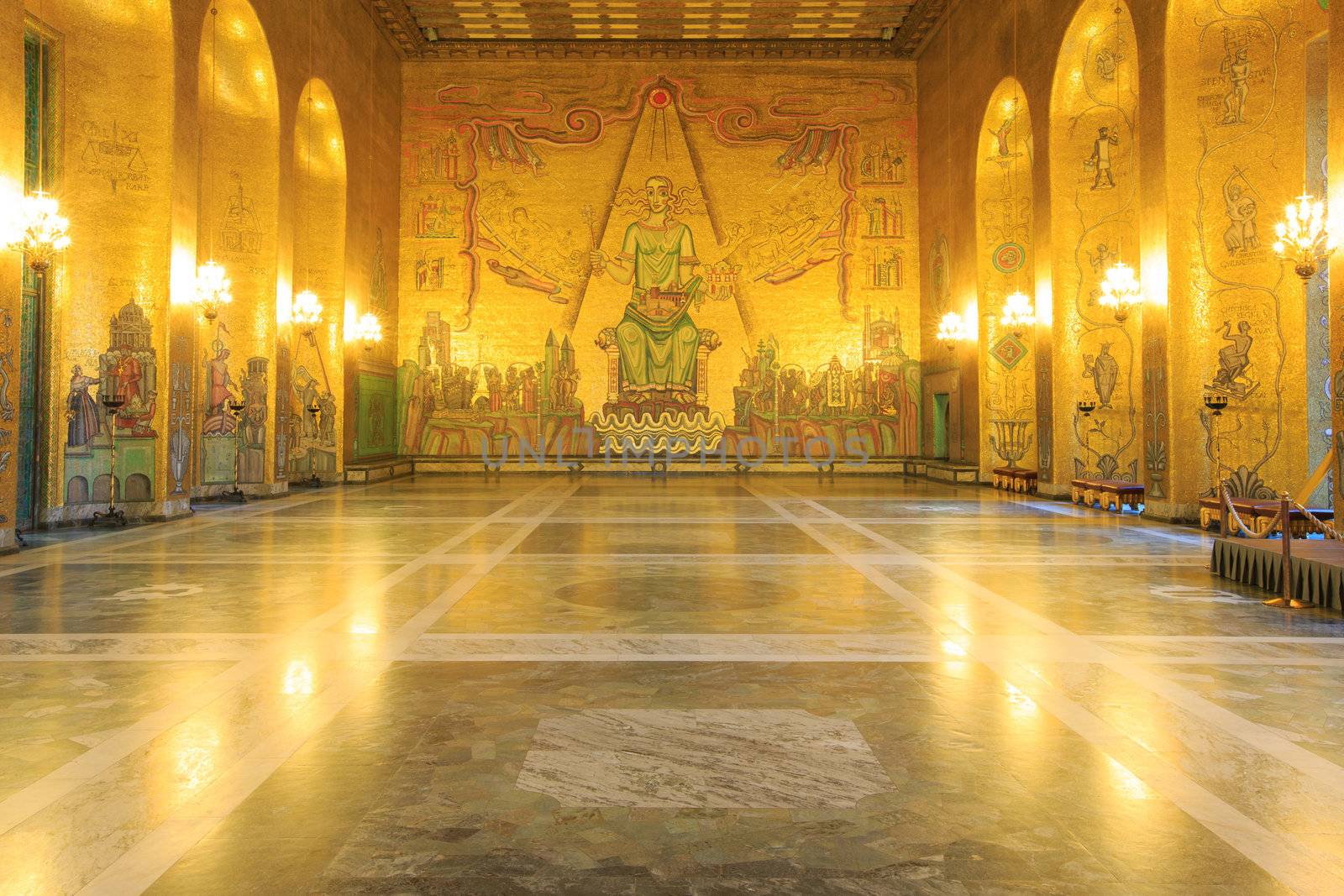 Architecture Stockholm City Hall ballroom Interior Sweden