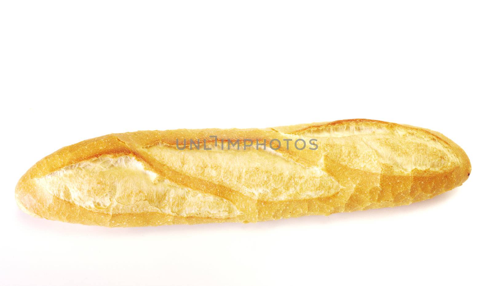 long loaf isolated on white background 
