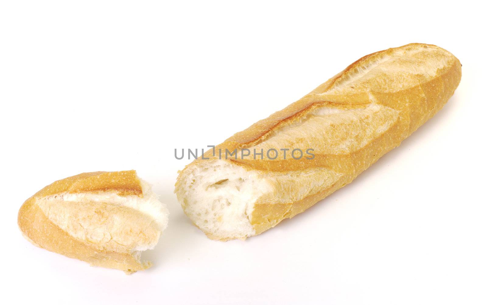 long loaf isolated on white background 
