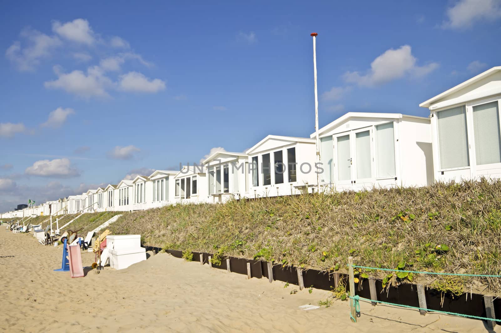 little beach houses at Zandvoort aan Zee in the Netherlands by devy