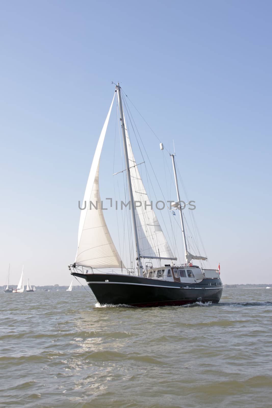 Sailing on the IJsselmeer in the Netherlands