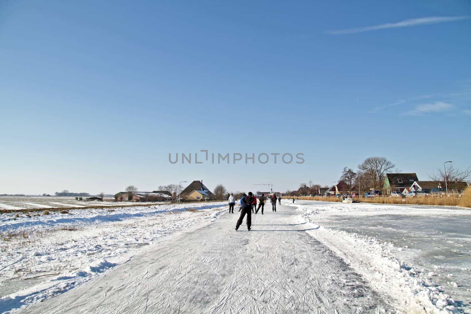 ice skating in the countryside from the Netherlands  by devy