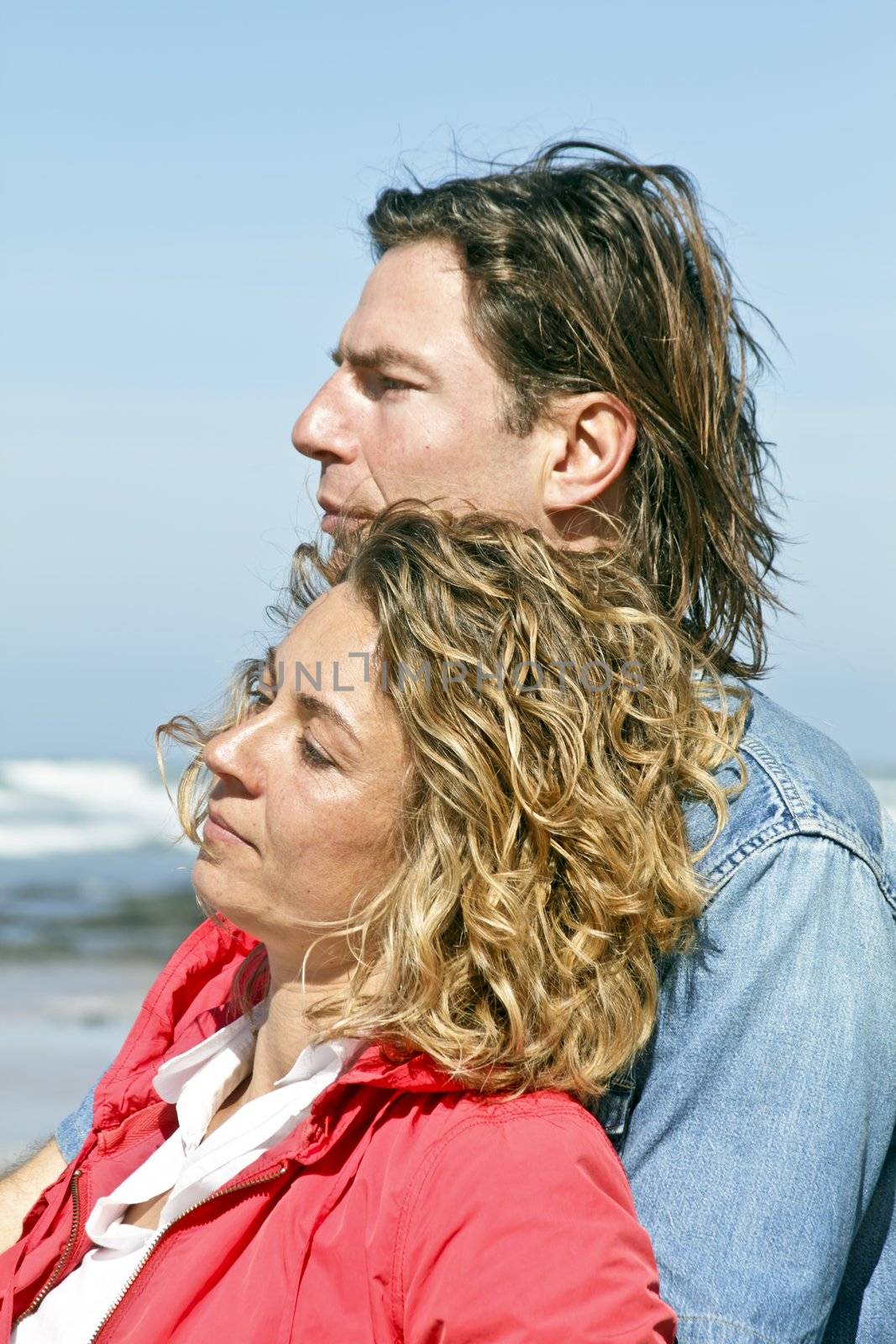 Couple in love at the beach