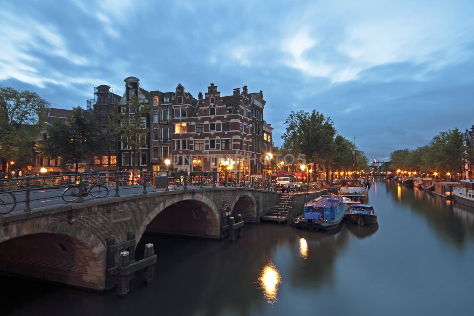 Amsterdam by night in the Netherlands by devy