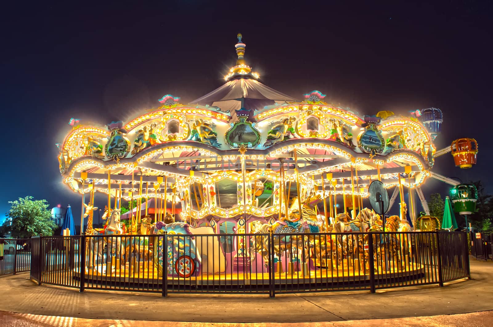 View of a carousel at night,