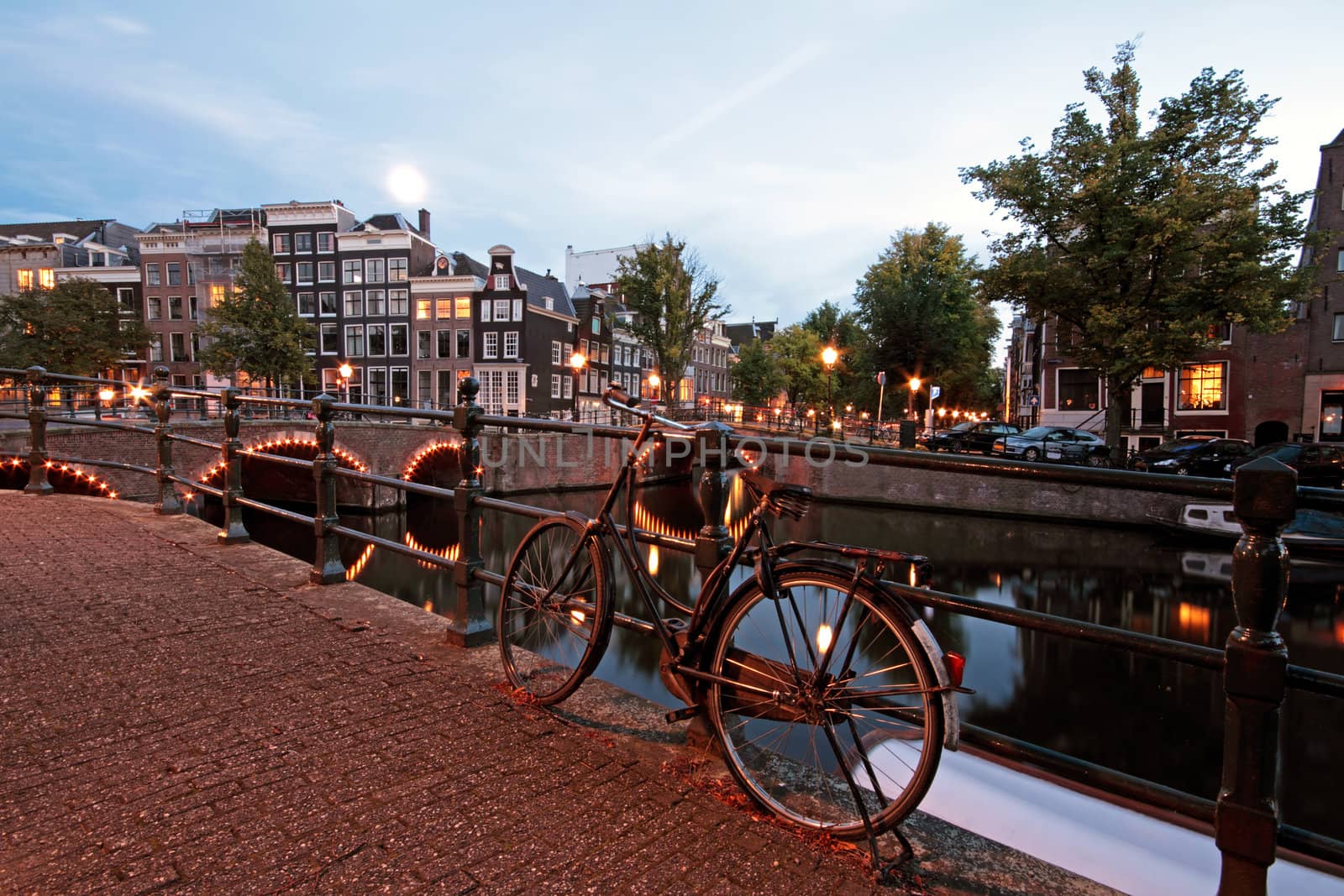 amsterdam by night in the Netherlands